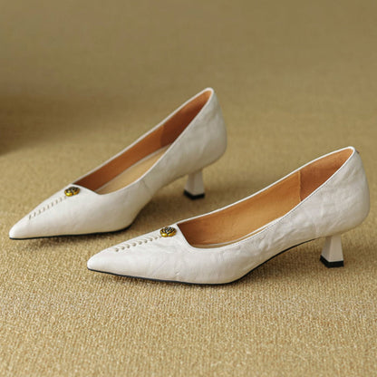 Beatrice Ann Leather Heels