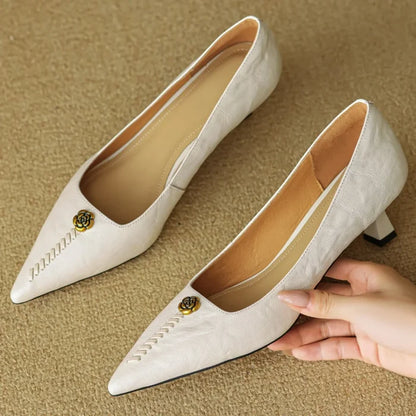 Beatrice Ann Leather Heels
