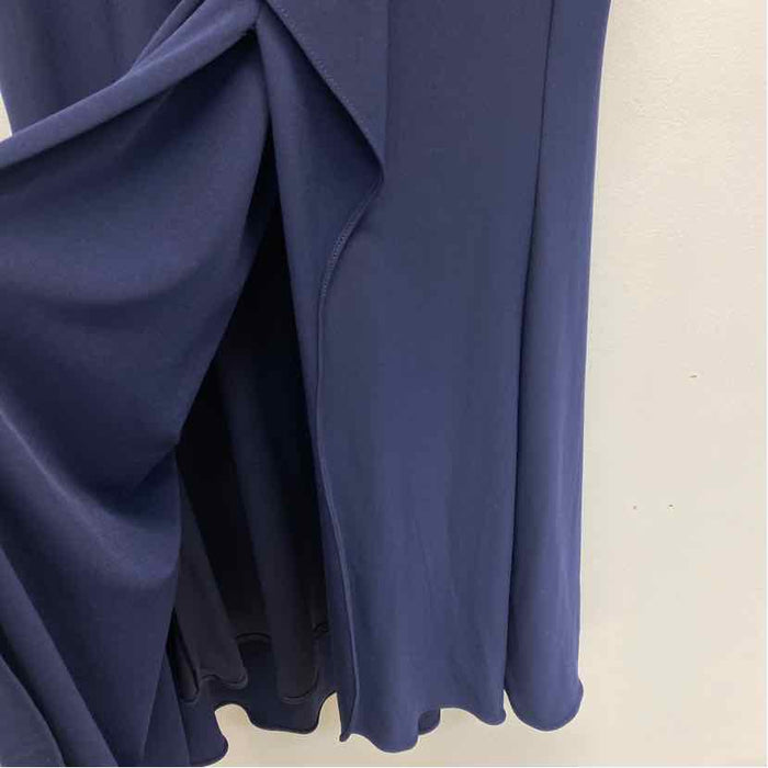 Betsy Adam Size 16-XL Women's Navy Solid Maxi-Long Sleeve Dress