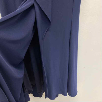 Betsy Adam Size 16-XL Women's Navy Solid Maxi-Long Sleeve Dress