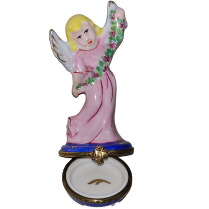 Blonde Angel Limoges Box Delight Porcelain Limoges Angel French Trinket Box