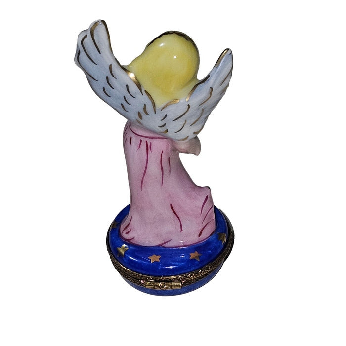 Blonde Angel Limoges Box Delight Porcelain Limoges Angel French Trinket Box
