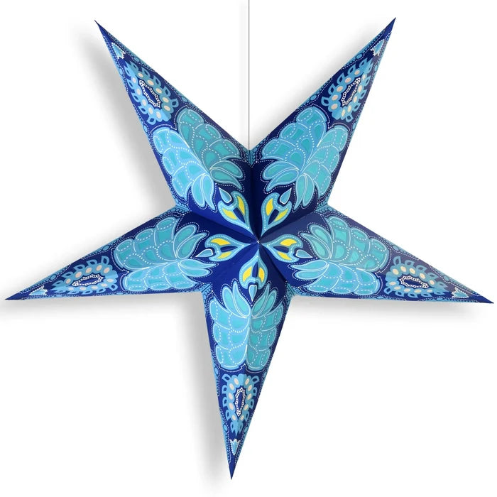 Blue Astral Glow Paper Star Lantern