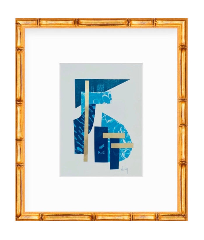 Blue Collage II painting Mary Kathryn Kendig - Christenberry Collection