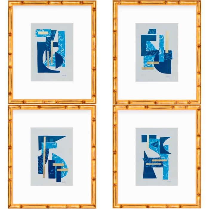 Blue Collage III painting Mary Kathryn Kendig - Christenberry Collection