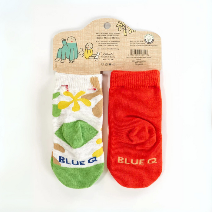Blue Q Baby Socks Set of 2 Pairs - 'I'm Your Little Burrito' / 'Don't Blame Your Farts On Me'