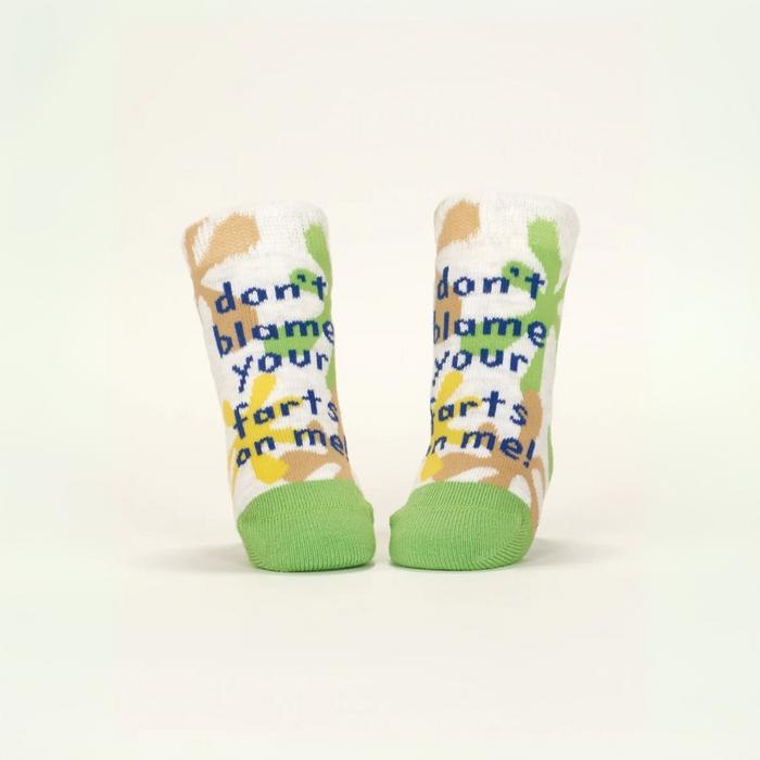 Blue Q Baby Socks Set of 2 Pairs - 'I'm Your Little Burrito' / 'Don't Blame Your Farts On Me'