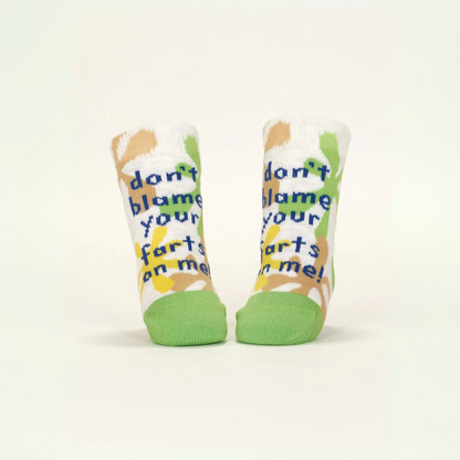 Blue Q Baby Socks Set of 2 Pairs - 'I'm Your Little Burrito' / 'Don't Blame Your Farts On Me'