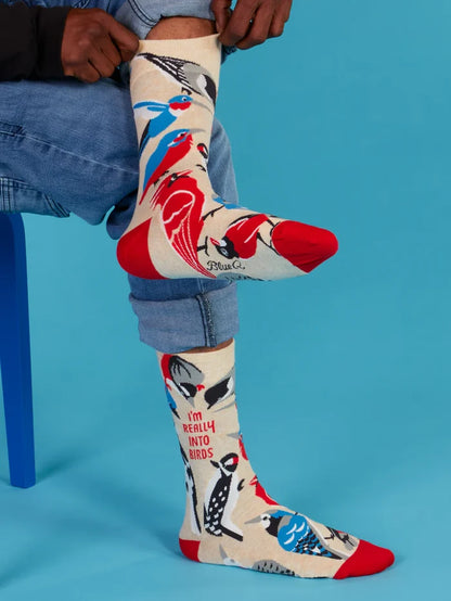 Blue Q Men's Socks 'I'm Really Into Birds'