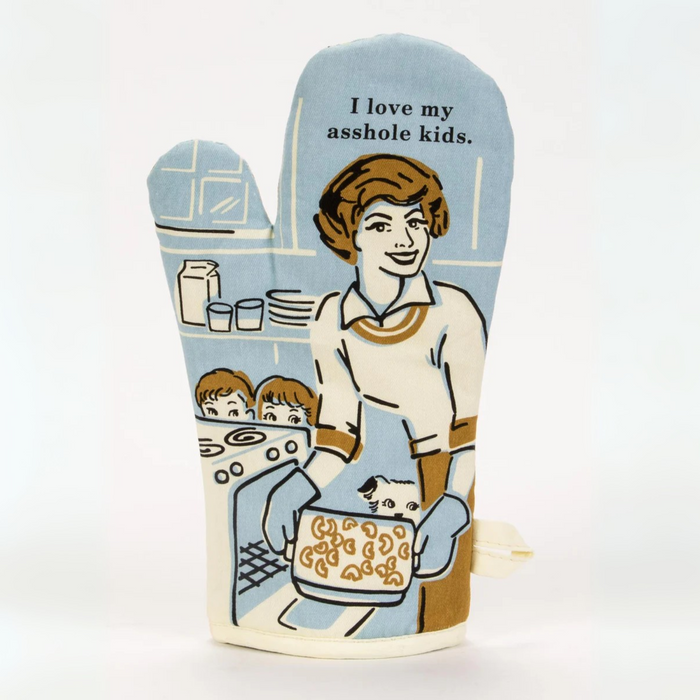 Blue Q Oven Mitt 'I Love My Asshole Kids'