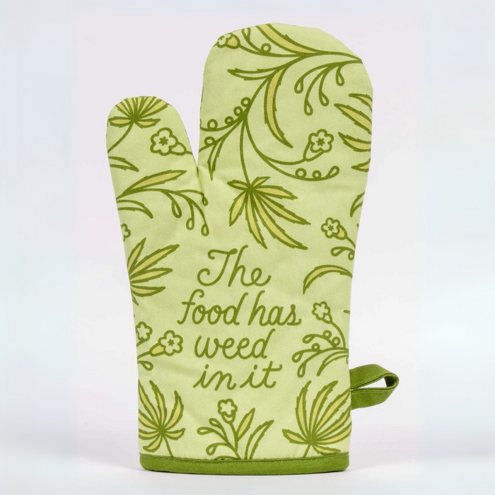 Blue Q Oven Mitt 'The Food Has Weed in it'