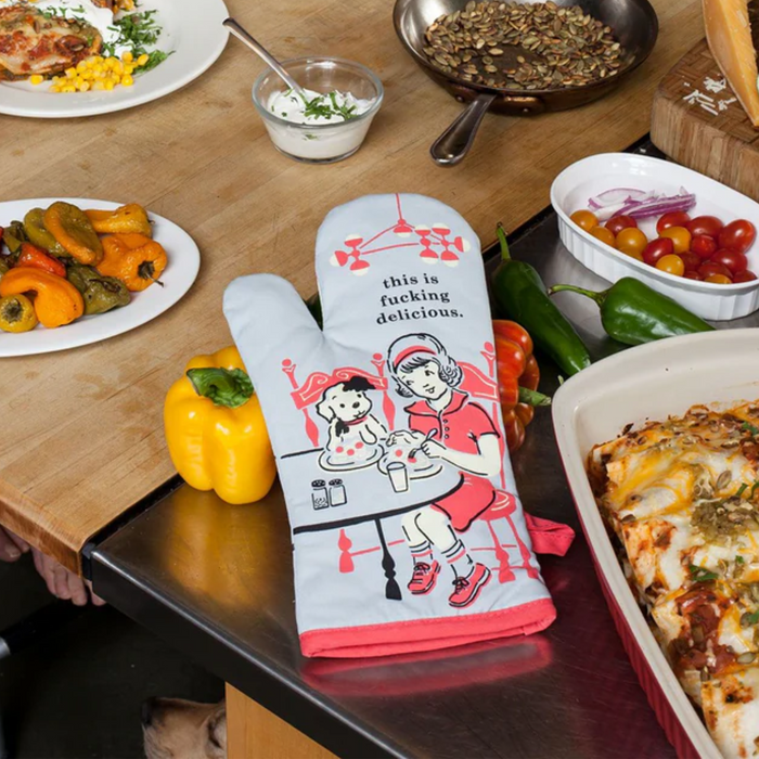 Blue Q Oven Mitt 'This is Fucking Delicious'