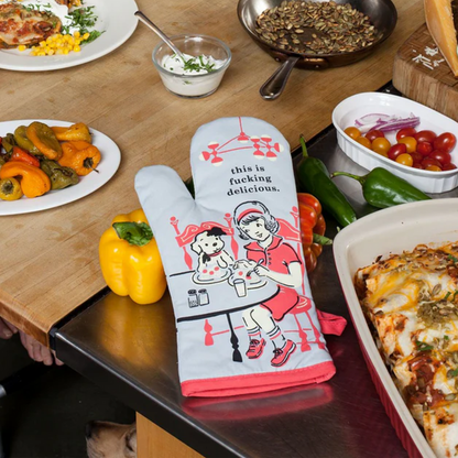 Blue Q Oven Mitt 'This is Fucking Delicious'