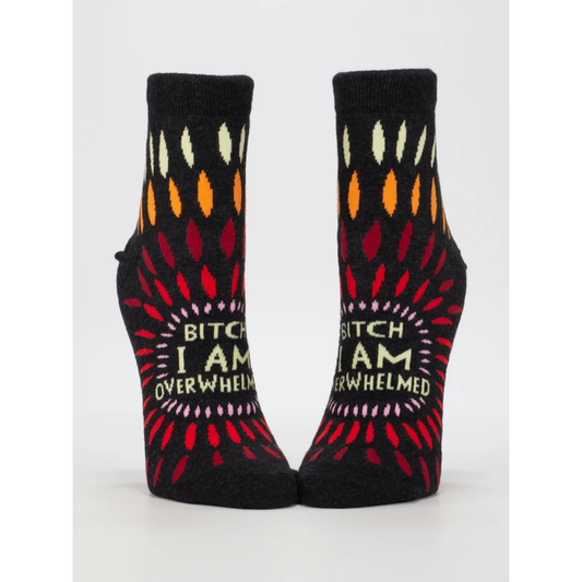 Blue Q Women's Ankle Socks 'Bitch I Am Overwhelmed'