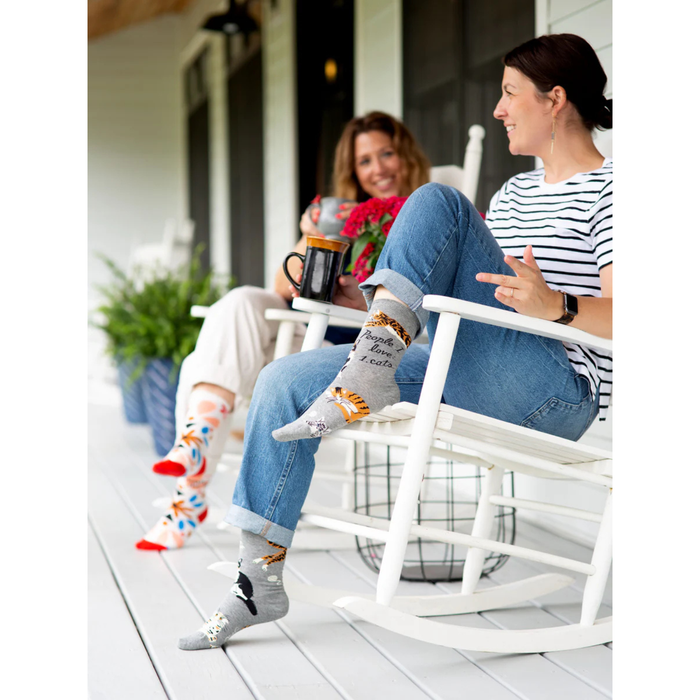 Blue Q Women's Crew Sock 'People I Love: 1. Cats'