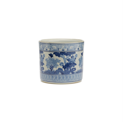 Blue & White Garden Scene Planter
