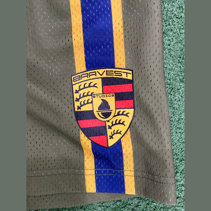 Bravest Studios Olive Racing Shorts, Shorts - Supra Sneakers