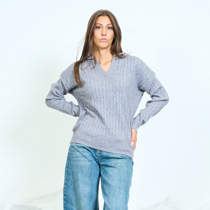 Cable knit polo sweater wholesale