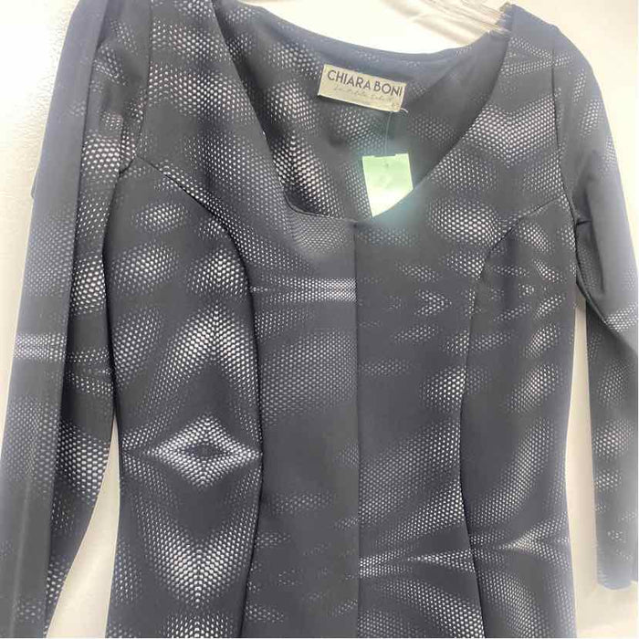 Chiara Boni La Petite Robe Size 46- L Women's Black-Gray Pattern Sheath Dress