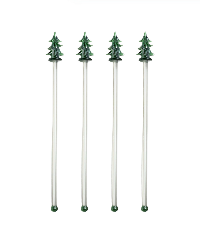 Christmas Tree Swizzle Sticks, Set of 4