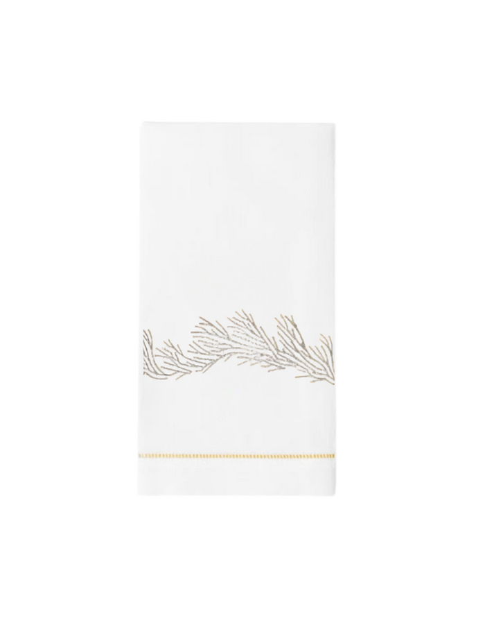 Coral Embroidered Hand Towel, Set of 4