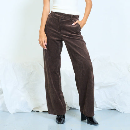 Corduroy straight leg trousers wholesale