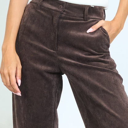 Corduroy straight leg trousers wholesale