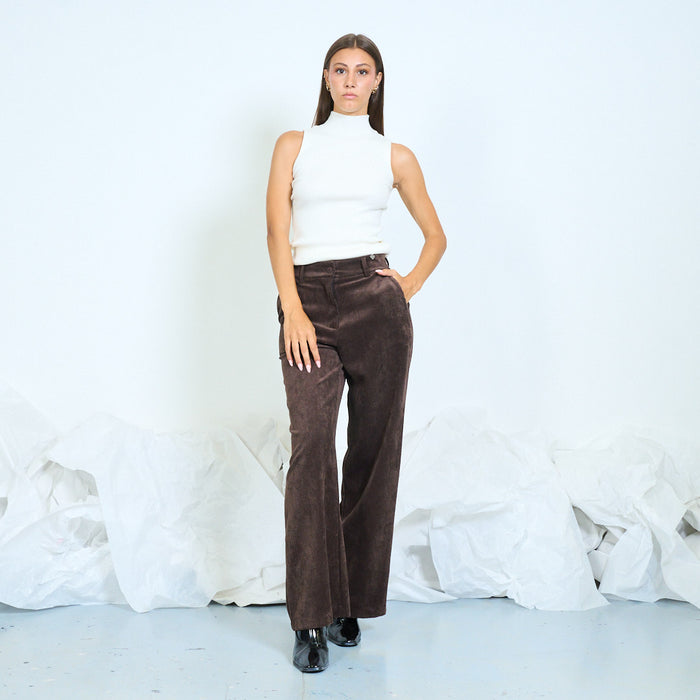 Corduroy straight leg trousers wholesale
