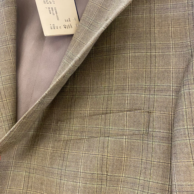 Daniel Cremieux 40 Men's Tan-Multicolor Wool Plaid Men's Jacket