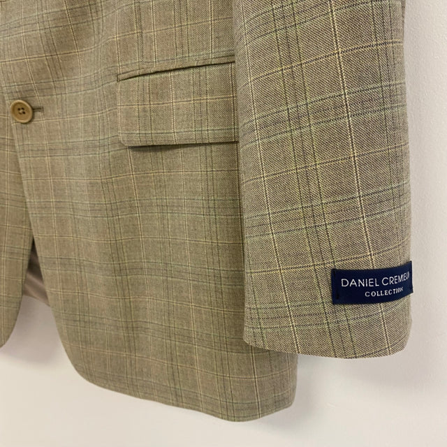 Daniel Cremieux 40 Men's Tan-Multicolor Wool Plaid Men's Jacket
