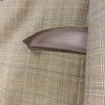 Daniel Cremieux 40 Men's Tan-Multicolor Wool Plaid Men's Jacket