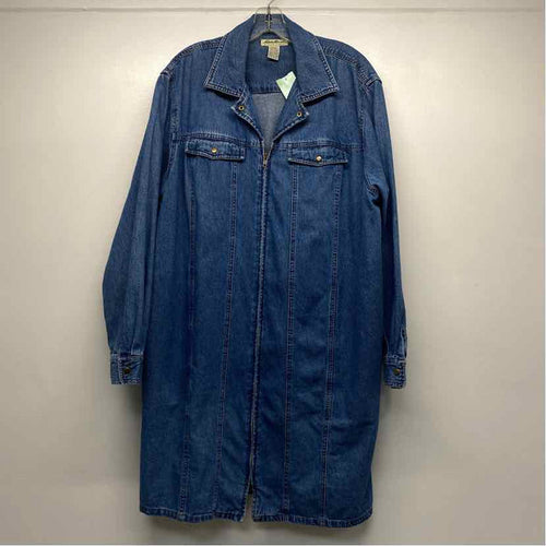 Eddie Bauer Size 2x Women's Blue Washed Shirt Dress