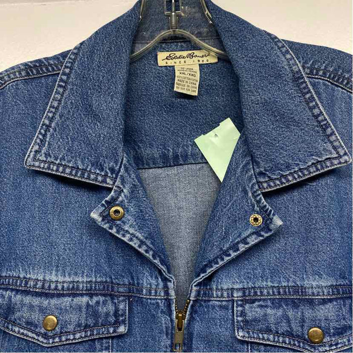Eddie Bauer Size 2x Women's Blue Washed Shirt Dress