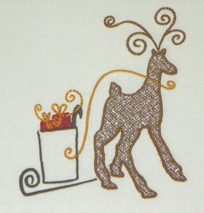 Elegant Christmas Deer-NLS [5x7] 11757 Machine Embroidery Designs