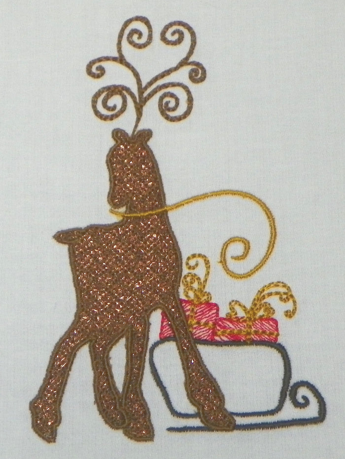 Elegant Christmas Deer-NLS [5x7] 11757 Machine Embroidery Designs