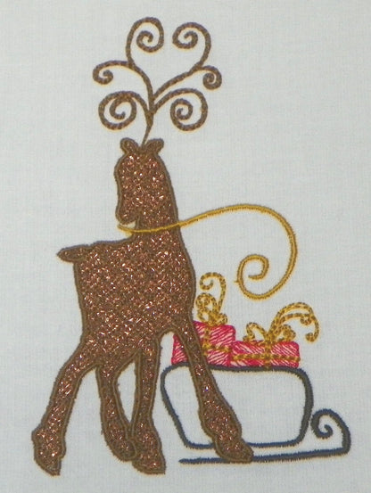 Elegant Christmas Deer-NLS [5x7] 11757 Machine Embroidery Designs
