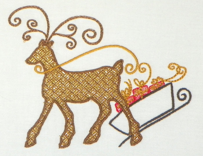 Elegant Christmas Deer-NLS [5x7] 11757 Machine Embroidery Designs