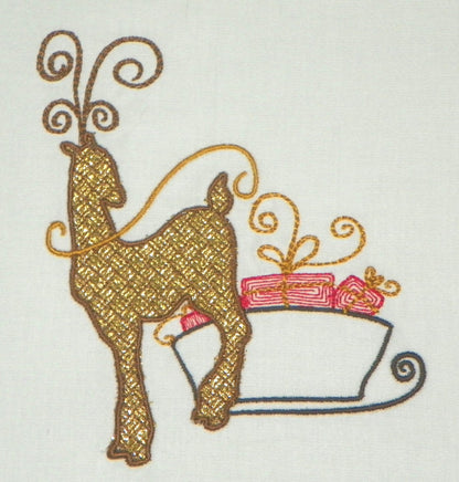 Elegant Christmas Deer-NLS [5x7] 11757 Machine Embroidery Designs