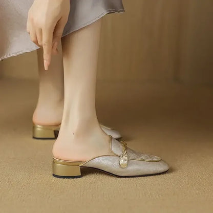 Eliza Satin Mules