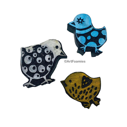 Elizabeth St. Hilaire | Three Chicks | Foam Stamps - Set of 3