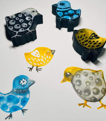 Elizabeth St. Hilaire | Three Chicks | Foam Stamps - Set of 3