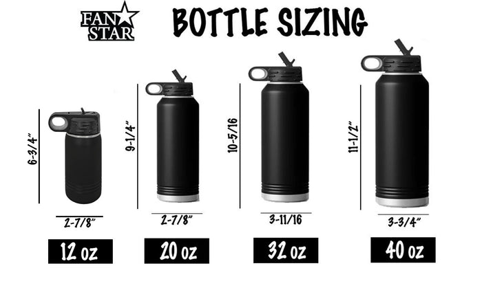 Engraved Gymnast Stainless Steel Water Bottle, Choose Your Customizations