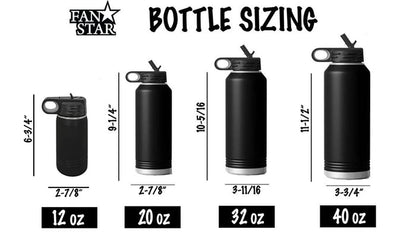 Engraved Gymnast Stainless Steel Water Bottle, Choose Your Customizations