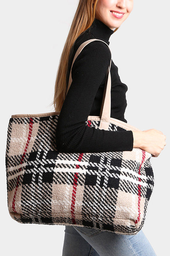 Fall Plaid Tote Bag