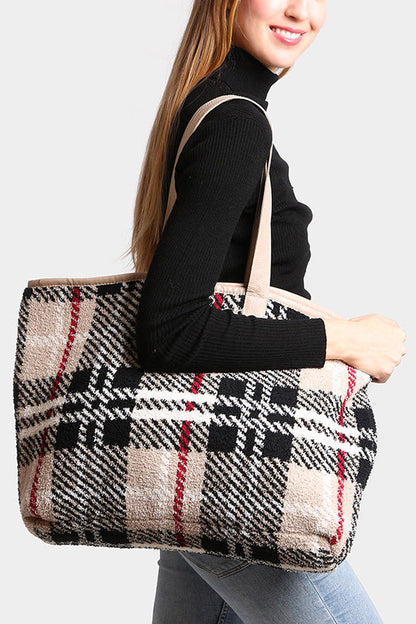 Fall Plaid Tote Bag