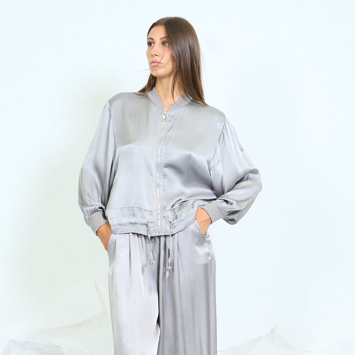 Fluid zip bomber jacket wholesale