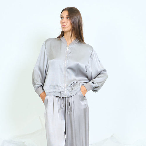 Fluid zip bomber jacket wholesale