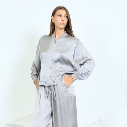 Fluid zip bomber jacket wholesale