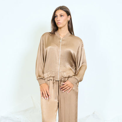 Fluid zip bomber jacket wholesale