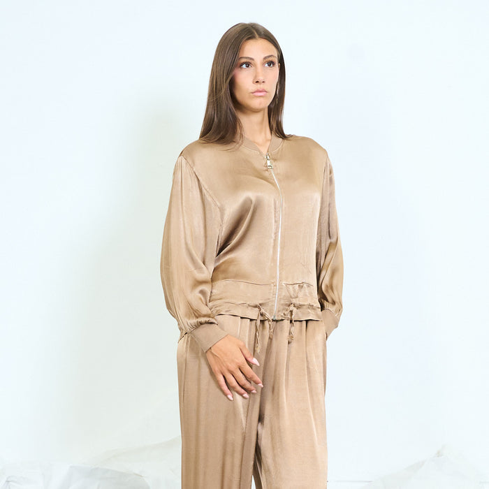 Fluid zip bomber jacket wholesale